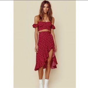 For Love & Lemons La Lana Crop Top & Skirt